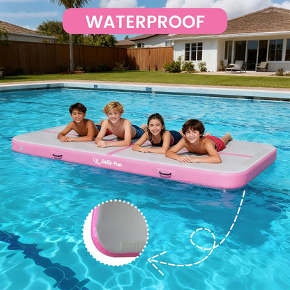 Inflatable Gymnastics Air Mat 6.6ft/10ft – Shock-Absorbing Tumble Track for Safe Home, Gym & Outdoor Training with Electric Pump