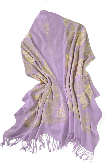 Urban CoCo Women's Embroidered Oversize Tassel Shawl Scarf Wraps for Women