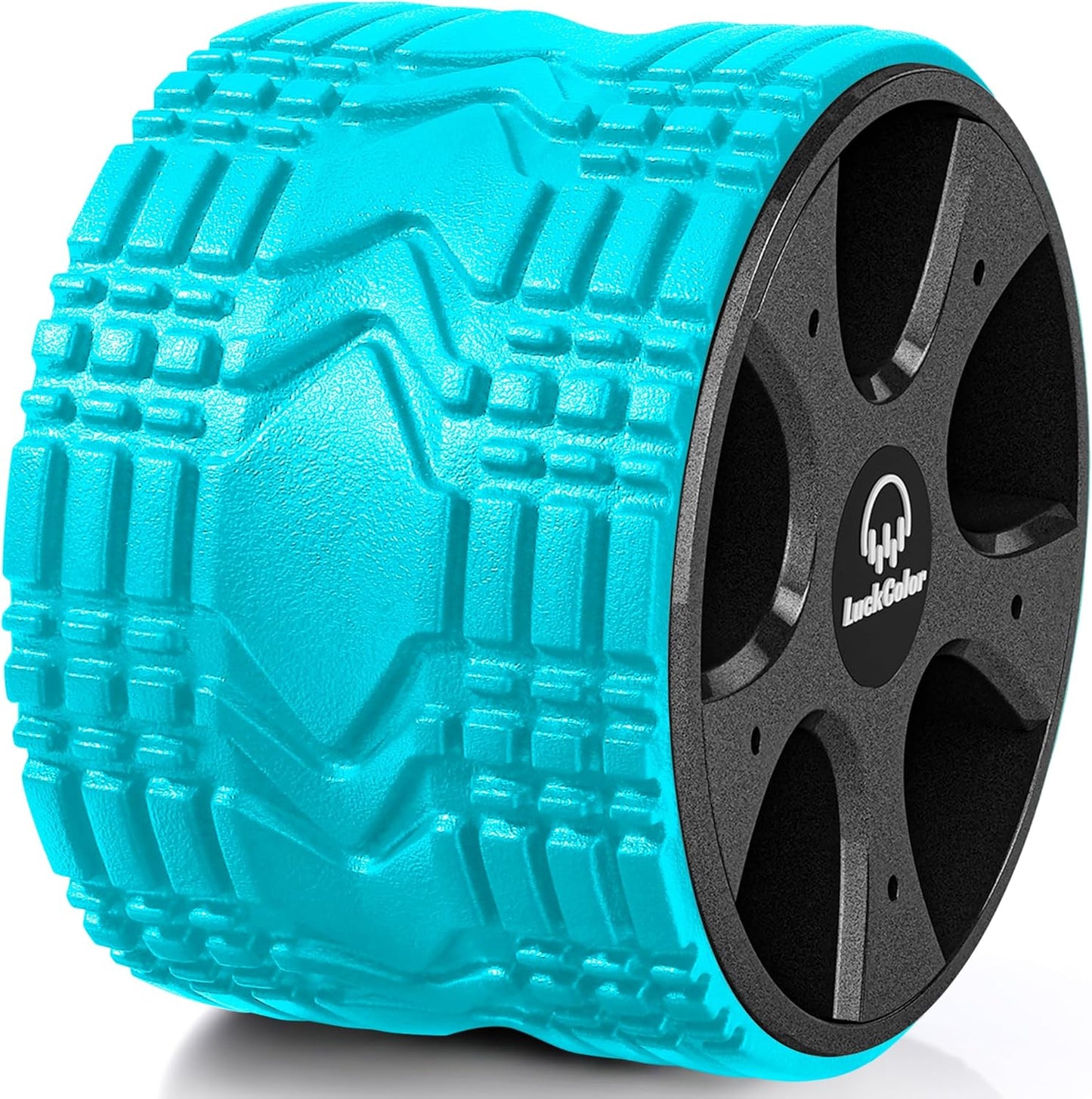 Back Roller, Back Wheel Targeted Back Pain Relief, Yoga Wheel Muscle Massage, Foam Roller for Trigger Point Therapy Physical, Stretching & Exercise, 880lbs Capacity, 10 Inch (Black+Acid Blue)