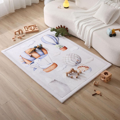 Hakuna Matte CloudSoft Mat for Floor 60" x 80" Beige – Coral Velvet Memory Foam Rug – Non-Slip, Water-Resistant