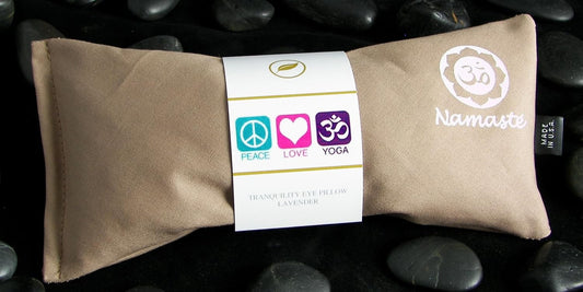 Yoga Eye Pillows - Unscented Eye Pillows - Namaste Hot Cold for Stress, Meditation, Spa, Relaxation Gifts - Made in USA Set of 4 - Tan Cotton