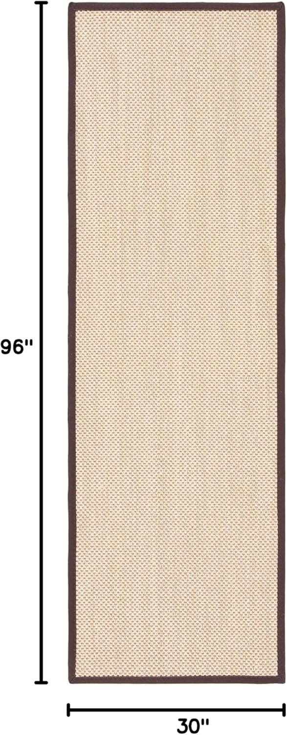 SAFAVIEH Area Rug 11x15 - Natural Fiber Collection - Large - Maize & Linen Color, Sisal, Woven Design with Border (NF141B) - Colors A