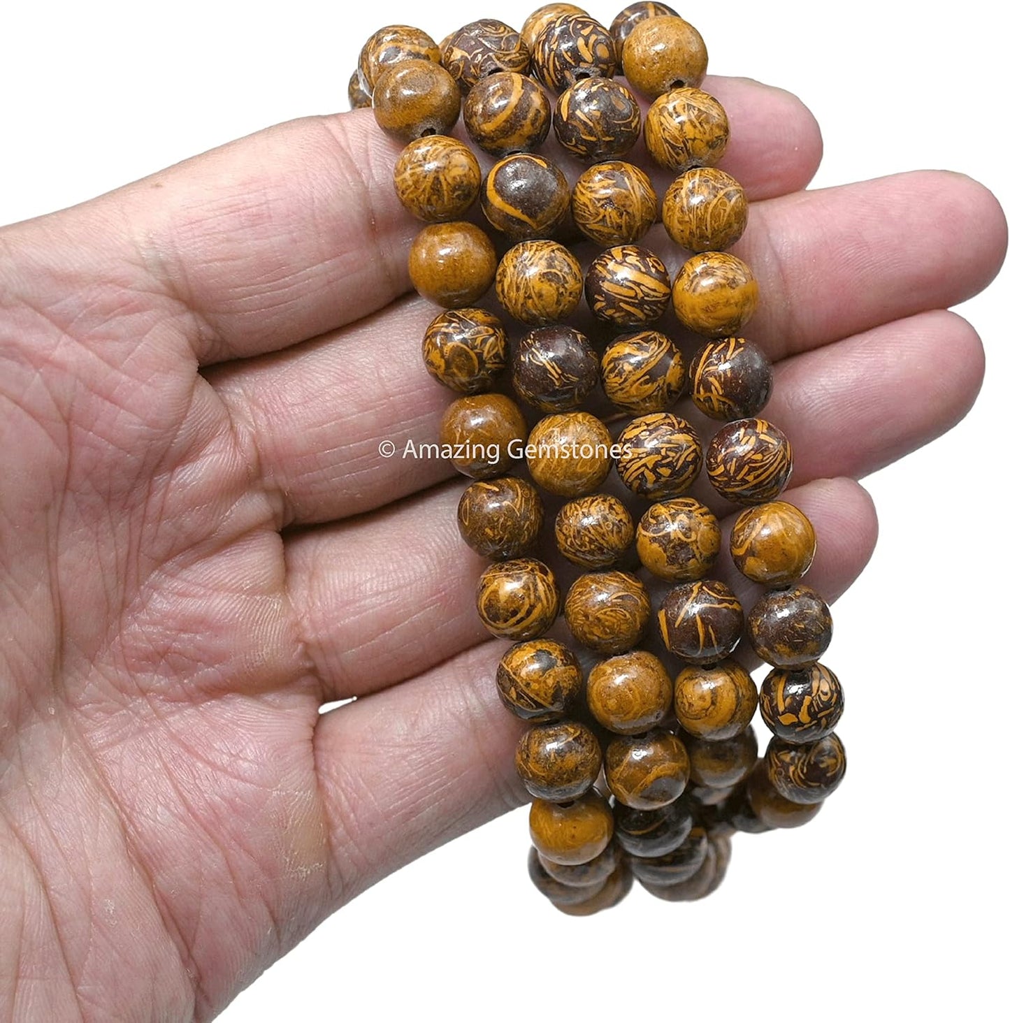 Amazing Gemstone 108 Beads Handmade Mala (Knotted, Rudraksha) - Colors B