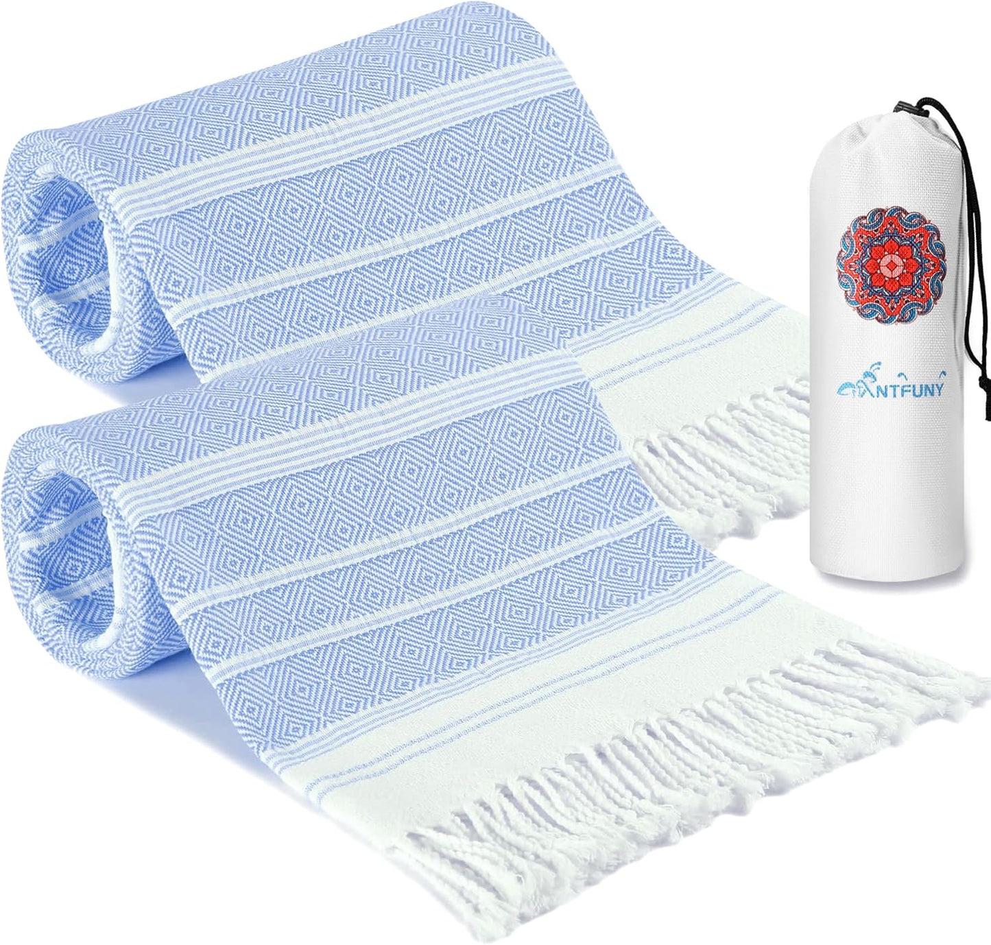 Antfuny Turkish Beach Towels Vacation Essentials Quick Dry Sand Free Oversized Bath Pool Swim Towel Extra Large XL Blanket Adult Travel Cruise Accessories Must Haves Clearance Stuff Necessities - Colors B