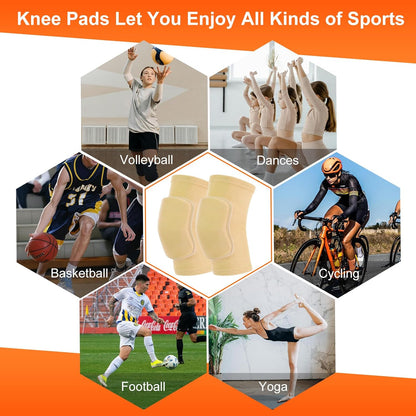 HISFFOG Volleyball Knee Pads for Women, Men, Youth, Girls, Kids, Knee brace for Volleyball Basketball Football Dance Yoga Tennis Running Cycling Workout Climbing Wrestling