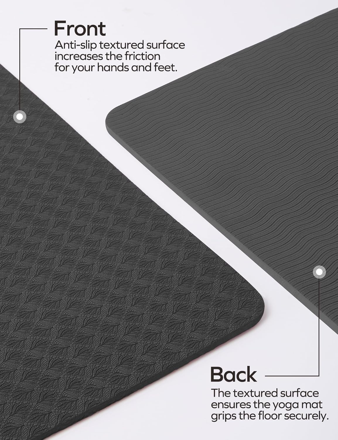 Ewedoos Eco Friendly Yoga Mat with Alignment Marks TPE Yoga Mat Non Slip Hot Yoga Mat Thick 1/4'' Anti-Tear Surfaces Exercise Mats for Home Workout Fitness Pilates