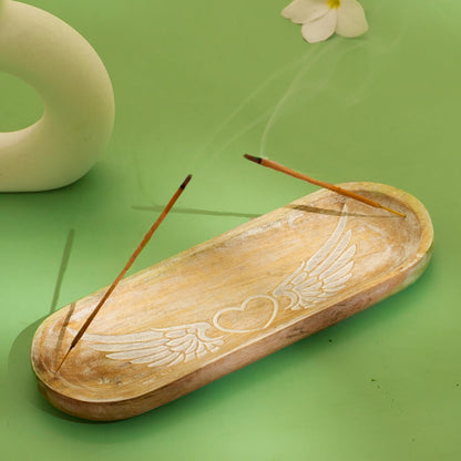 Incense Holder-Incense Burner/Ash Catcher-Handmade Wooden Insence Tray Home Decor 11x4x1.2 Inches