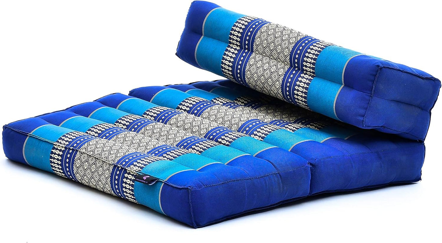 Leewadee Foldable Floor Mattress – 2 in 1 Floor Meditation Mat for Yoga and Relaxation, Seating Futon with Kapok