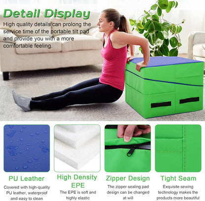 PayLessHere Gymnastics Tumbling Mats Incline Tumbling Mat Folding Gymnastic Tumbling Mat 48"x24"/34"x24" lnch Indoor/Outdoor Exercise Mat Home Gym Yoga Mat with Handle