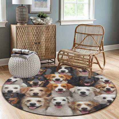 Soft Round Yoga Carpet, Office Chair Decor Round Mat for Carpet and Hardwood Floors Purple Butterfly