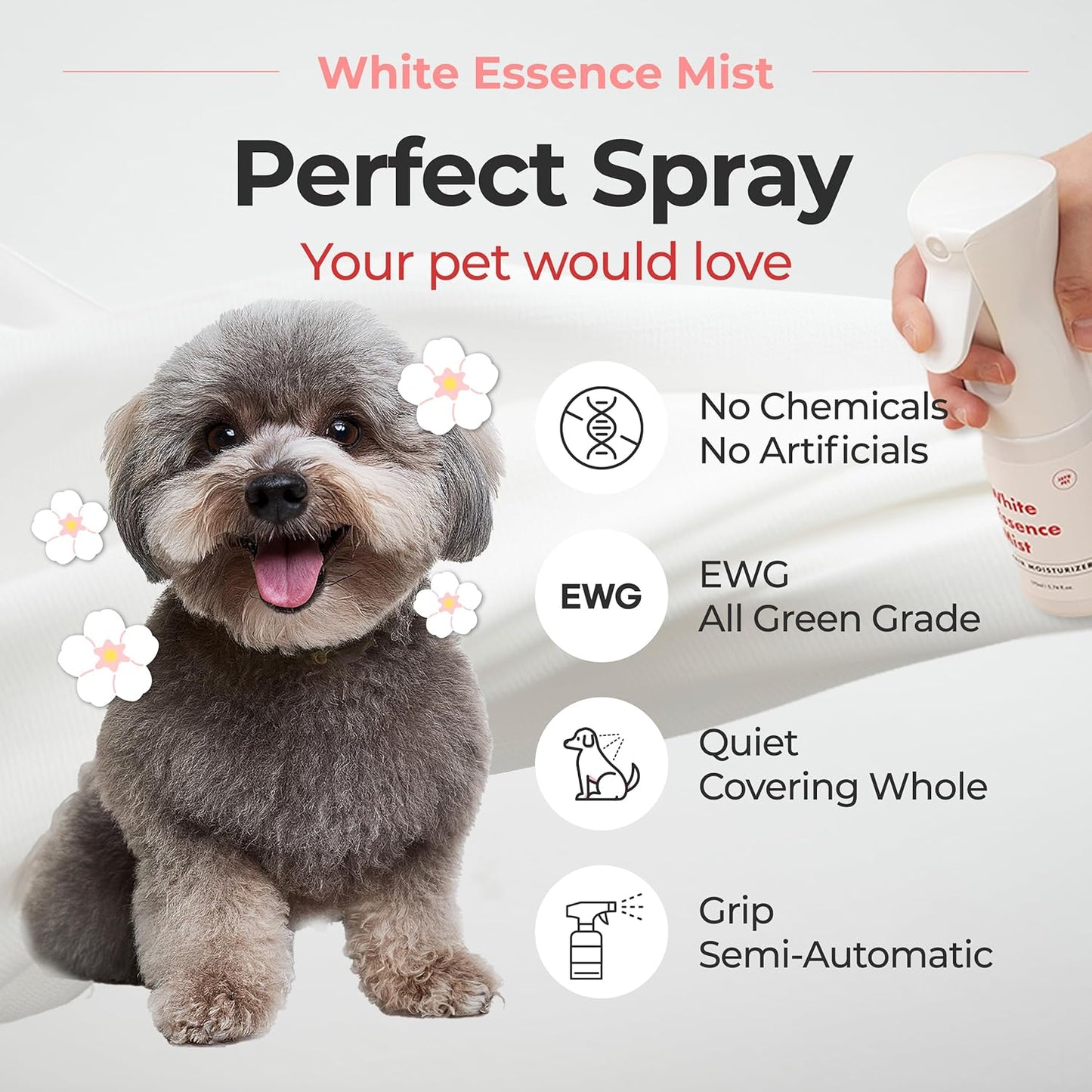 JAYU PET Magic Brushing Spray - Fur Detangler & Dematting Solution, Hypoallergenic Deodorizer, Conditioner & Itch Relief, Shining & Grooming Spray for Dogs (5.8fl oz, 170ml)