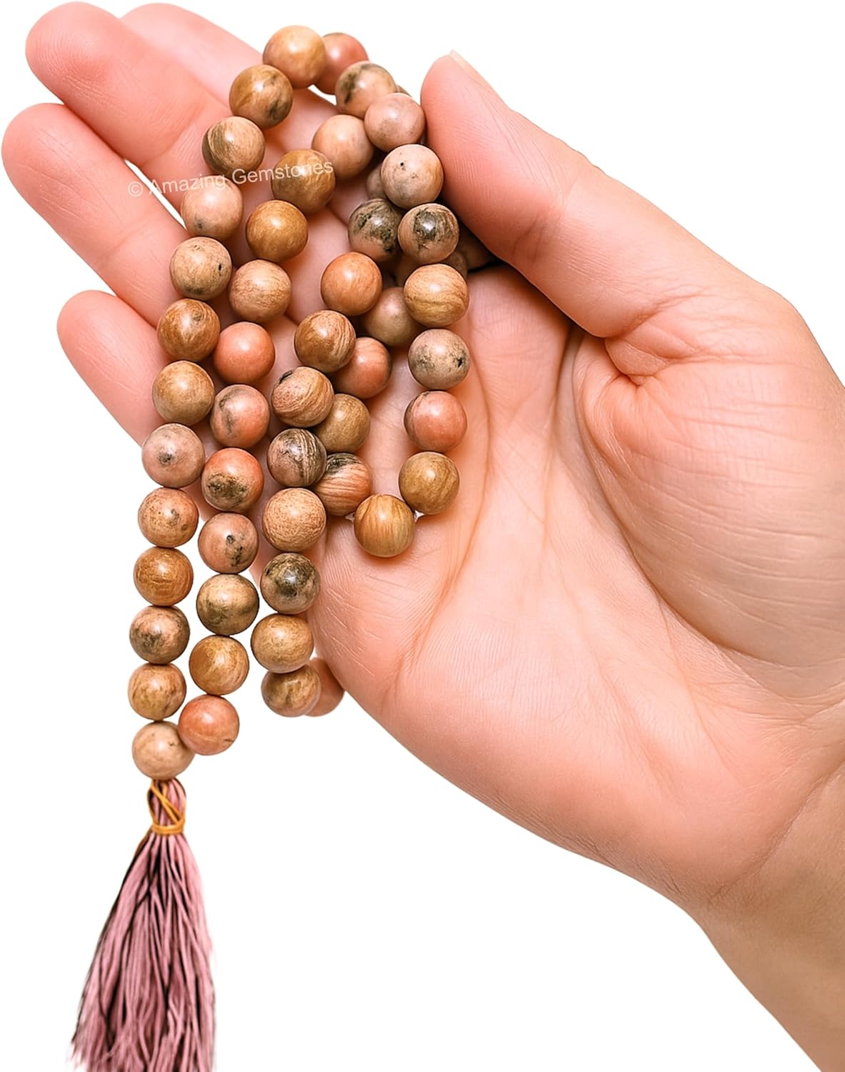 Amazing Gemstone 108 Beads Handmade Mala (Knotted, Rudraksha) - Colors B