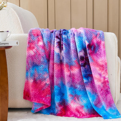 NEWCOSPLAY Super Soft Throw Blanket Light Purple Premium Silky Flannel Fleece Leaves Pattern Lightweight Bed Blanket All Season Use (Light Purple, Throw(50"x60")) - Colors B
