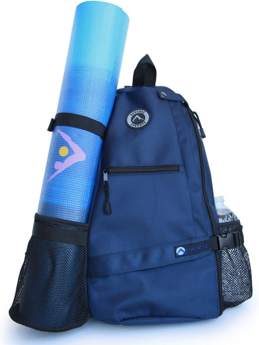AURORAE Yoga Mat/Gym/Picklleball Cross-body Travel Sling Back Pack. Mat sold separately.