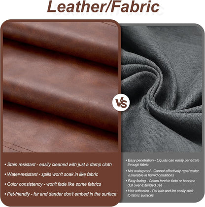 Hobestluk Giant Bean Bag Chair Lazy Floor Sofa, Memory Foam Fireside Sofa for Adults, Big Beanbag Faux Leather Armless Chair for Living Room Bedroom Dorm Office (Brown, Single)
