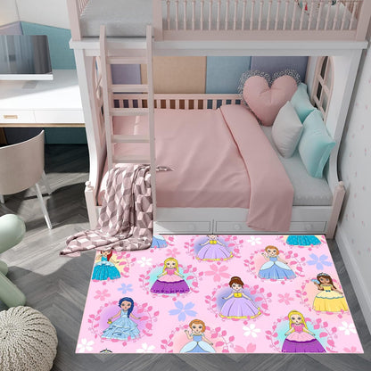 Black Girl Area Rug for Bedroom African Black Girls Floor Rugs for Living Room Playroom Cartoon Art Home Decor Soft Yoga Mats for Women Afro Purple 47" x 31" (2.7 x 3 Feet)
