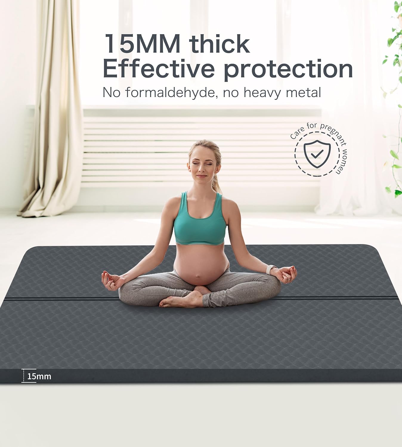 nuveti Large Exercise Mat - 15mm/20mm/30mm Thick Yoga Mat | Workout Mat for Fitness, Yoga, Pilates, Stretching & Floor Exercises for Women & Men with Free Carrying Bag