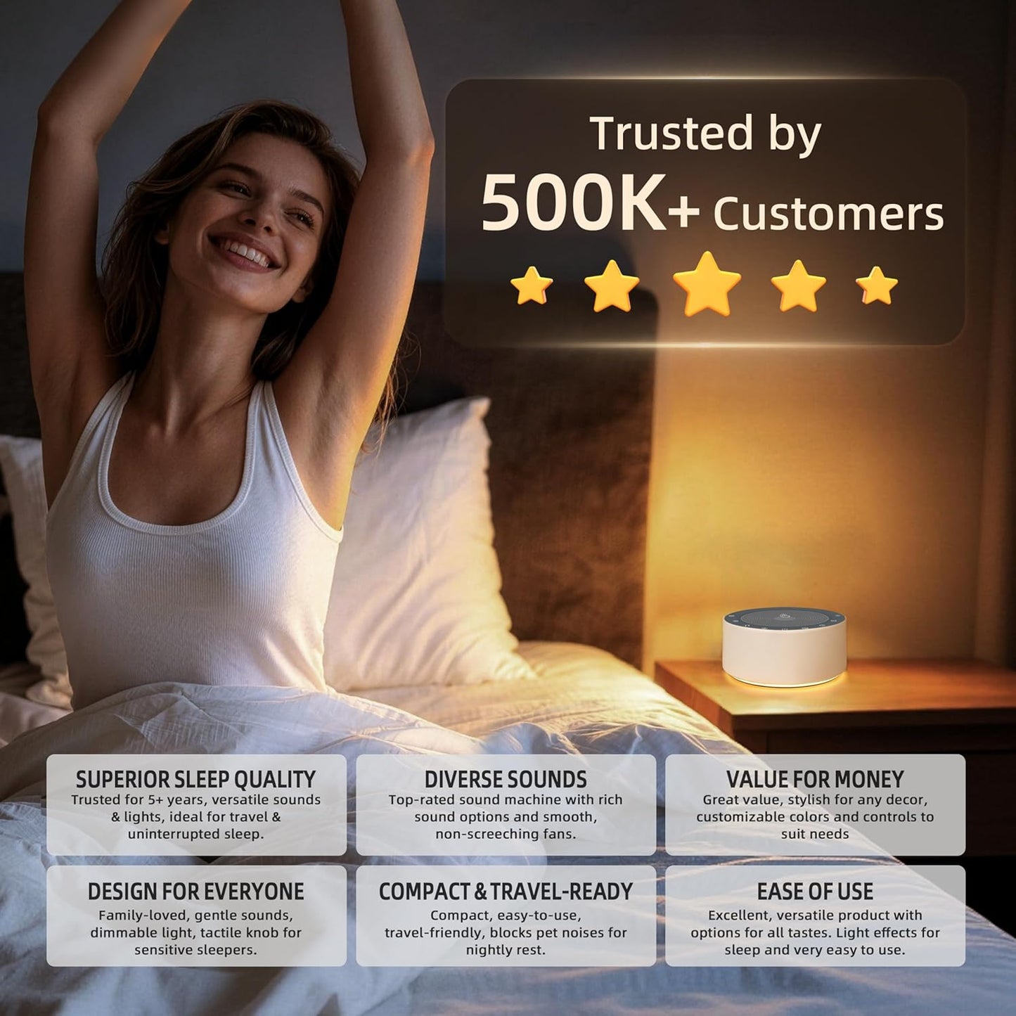 Kipcush Automatic Tibetan Meditation Bowl Sound Machine - 7 Himalayan Tones + 7 Color Night Light - Timer & Touch Control - No Manual Striking for Yoga, Chakra Healing, Stress Relief - Plug In