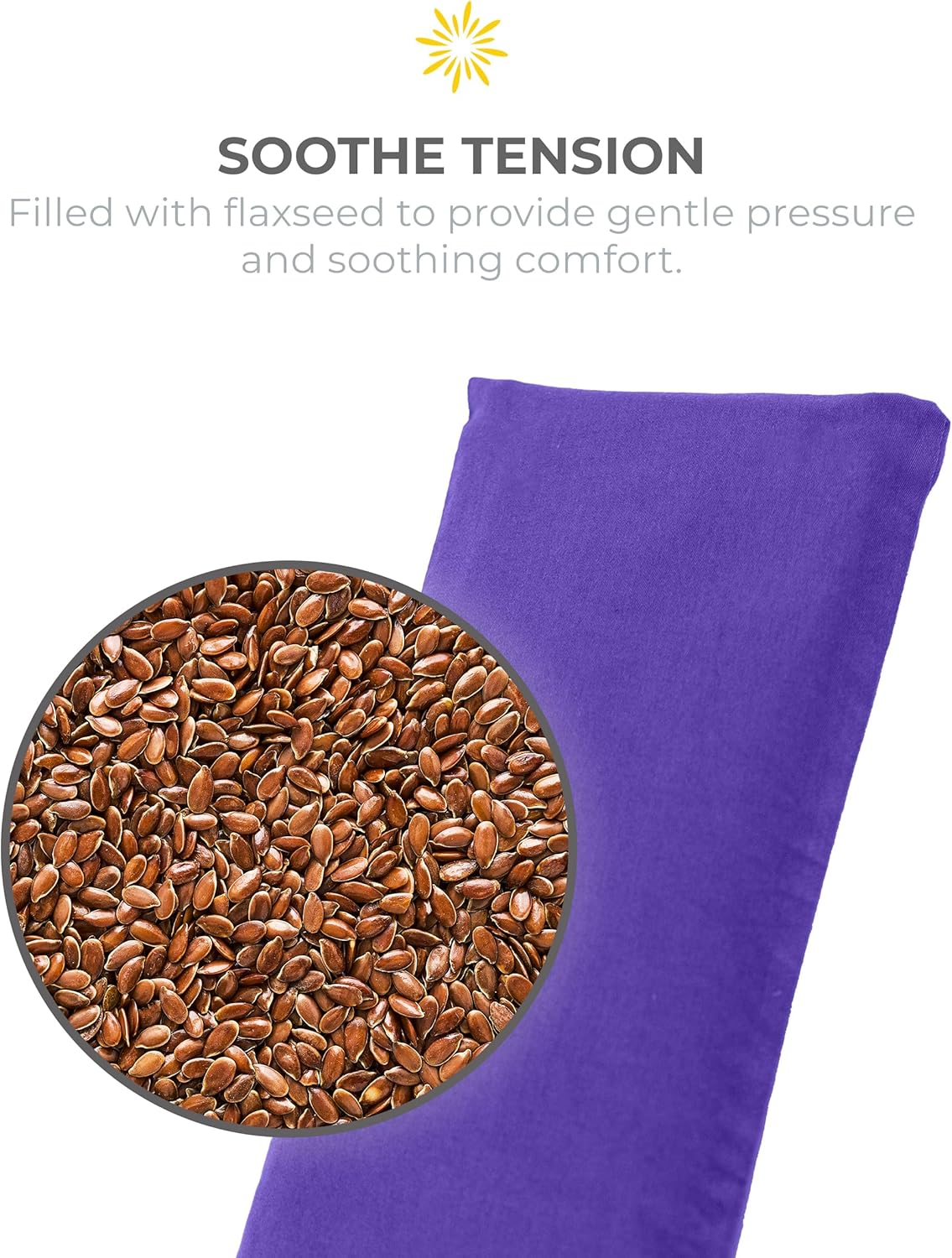 4-Pack Unscented Sateen Eye Pillows, Low-Luster, 9’’ x 4’’ Flaxseed Weighted Eye Mask for Sleeping, Hot or Cold Therapy for Relaxation, Migraine, and Headache, Blue