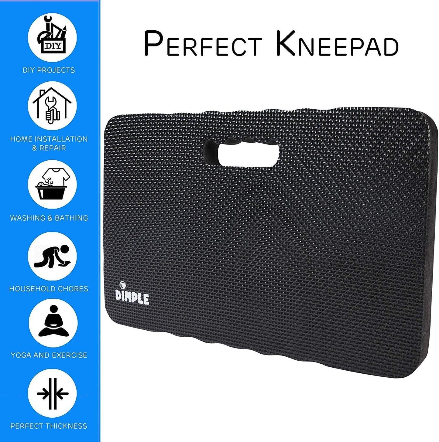 Dimple Thick Kneeling Pad | Garden Pad for Gardening | Kneeling Pad for Work | Garden & Bathtub Kneeler for Baby Bath | Kneeling Mat for Exercise & Yoga (XL) 17.8 x 11, Thickest 1-½"(2 Pack, Blue)