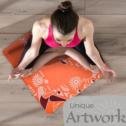 Zaveur Royal Court Meditation Mat With Velvet Cover - 24" x 24" Square Zabuton Thick Yoga Mat - Non Slip Exercise Mat for Home Workout - Thick Foam Exercise Floor Mat for Zafu or Bench