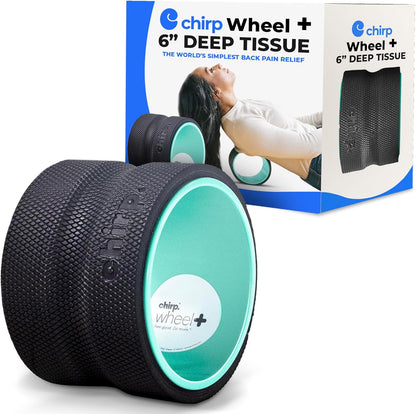 Chirp Wheel Foam Roller – Targeted Back & Neck Relief, Lumbar Spine Stretcher, Spinal Decompression Back Stretcher, Massage Roller with Density Foam for Physical Therapy, Supports 500lbs, 4-Pack Black