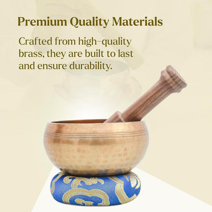 Tibetan Singing Bowl Set - Authentic Cuencos Tibetanos for Sound Healing, Meditation & Chakra Balancing - Includes Cushion, Mallet-Unique Spiritual Gifts for Women and Men (7 Chakra Hand Hammered Set)