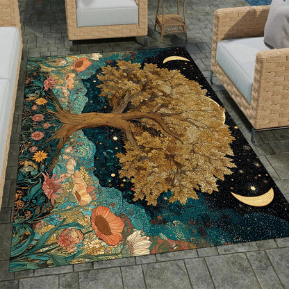 Tree of Life Area Rug – Bohemian Mandala Carpet for Living Room, Bedroom, Meditation Space, Yoga, Spiritual Home Décor – Large Soft Floor Mat for Indoor Decoration (TOL08)