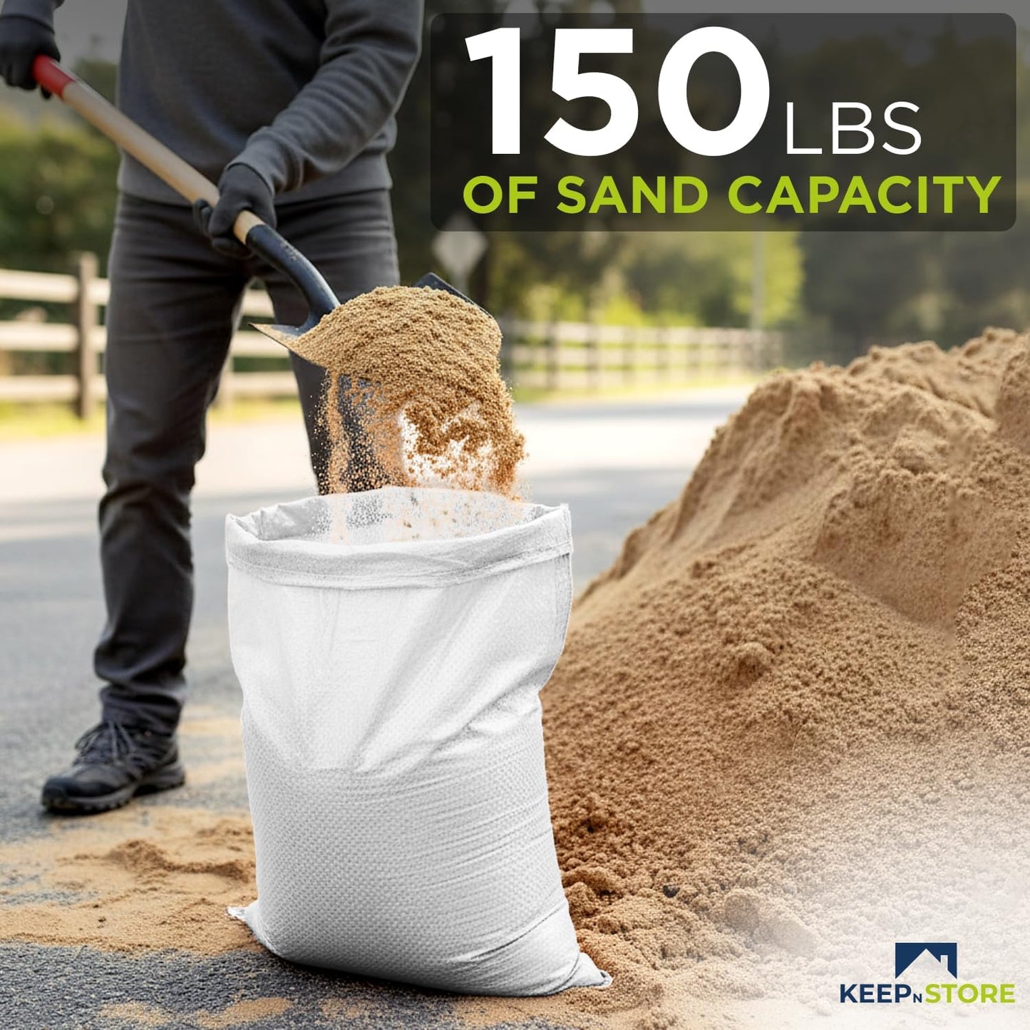 Heavy Duty Sand Bags Pack of 3, White Empty Sandbags with Built-In Ties, Woven Polypropylene UV Protection 1600 Hours, Fillable Sand Bags for Flood Control, Weight, 10x14 inches, 15 Pounds Volume