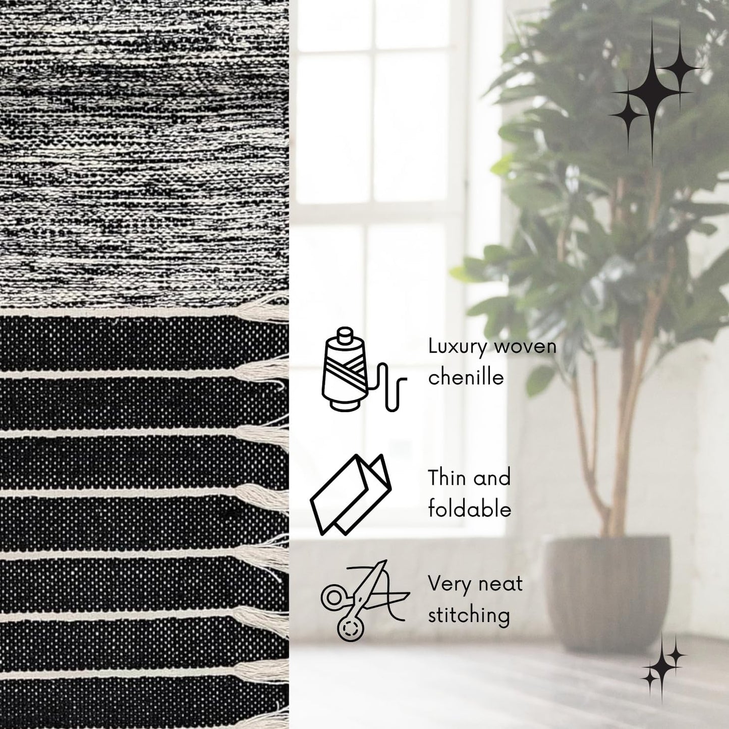 Indian Handmade100 % Organic Anti Skid Multi Colour Cotton Yoga Mat - Eco-Friendly Hand-Woven Rug - Non-Slip & Thick (24”x72”x5mm) for Hot yoga & Everyday Fitness at Home - Comfortable & Foldable Extra-Long Mat