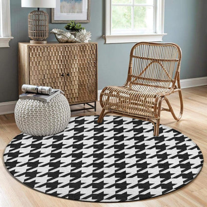 Soft Round Yoga Carpet, Large Home Decor Mat, Non-Slip Machine Washable Kitchen Office Circle Rug Compatible with Cool Norse Viking Vegvisir Runic Compass