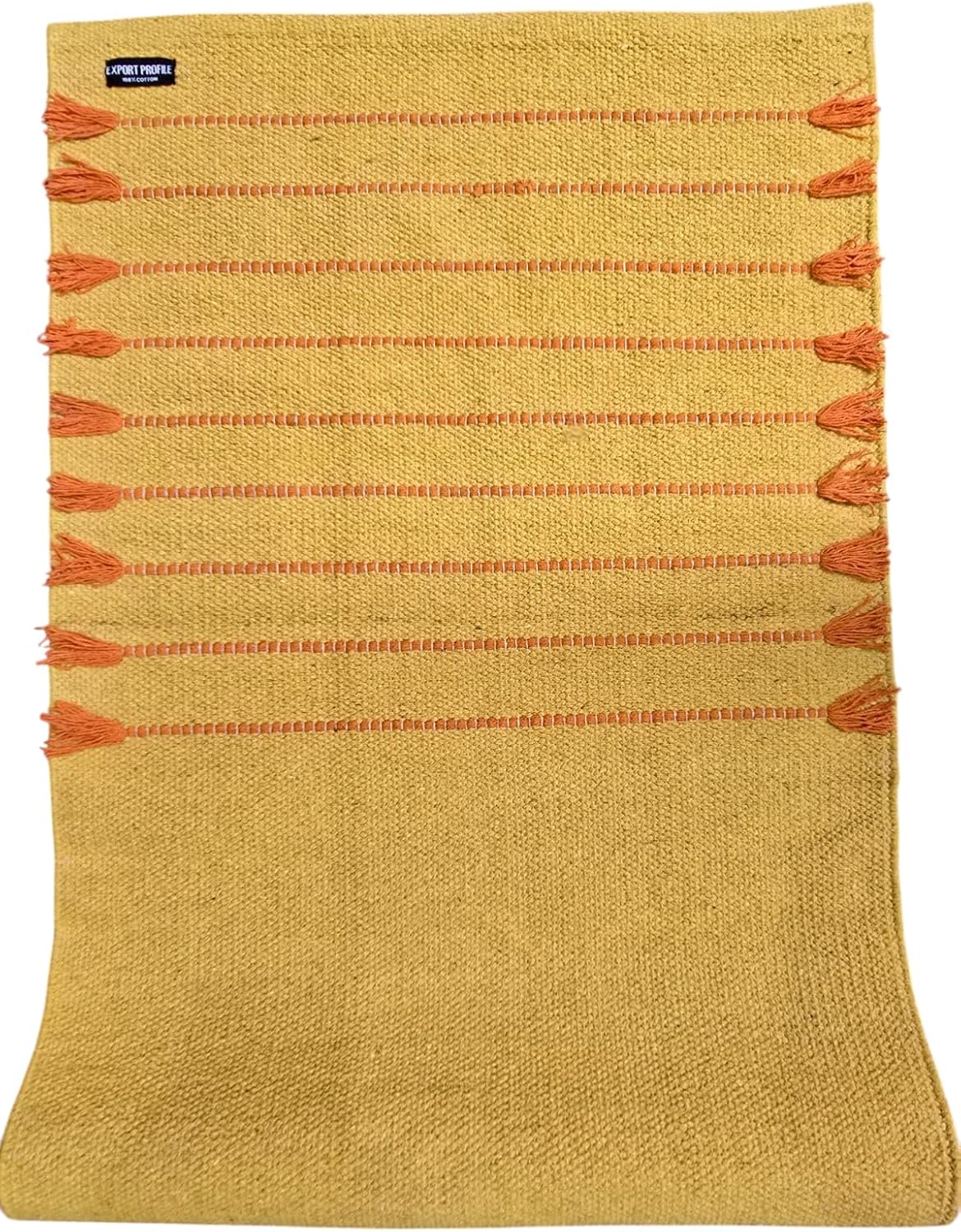 Indian Handmade100 % Organic Anti Skid Multi Colour Cotton Yoga Mat - Eco-Friendly Hand-Woven Rug - Non-Slip & Thick (24”x72”x5mm) for Hot yoga & Everyday Fitness at Home - Comfortable & Foldable Extra-Long Mat