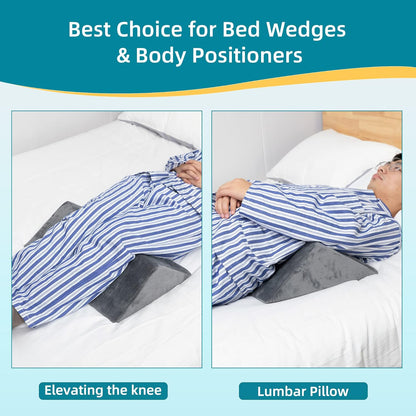 Fanwer Bed Wedges & Body Positioners (3 in 1), 40 Degree Wedges for Bed Positioning,Positioning Pillows for Elderly, Wedge Pillow for Bed Sores, Side Sleeping, After Surgery, Knees Elevated,Back Pain