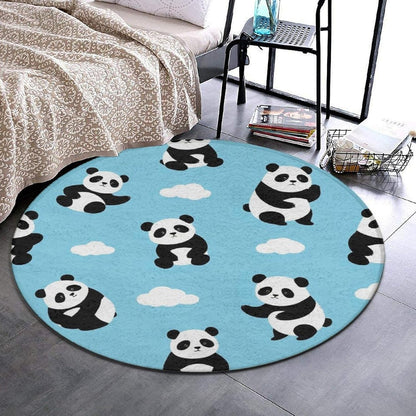 Soft Round Yoga Carpet, Office Chair Decor Round Mat for Carpet and Hardwood Floors Purple Butterfly