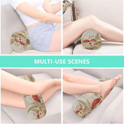 c Neck Roll Pillow Bolster Round Health Memory Foam Long Cervical Cylinder Pillows with Removable Washable Cover for Body Bed Legs Back Yoga - Colors A