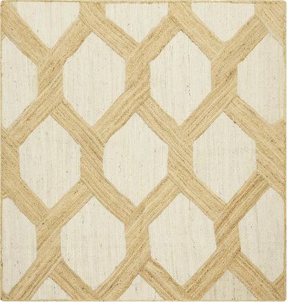 Kilim Area Rug 2x3 Flatweave Hand Braided Jute Offwhite Beige Design Handmade Boho Thick 0.27" Geometric Pattern Carpet Sisal Jute Rug Indoor Outdoor Use Rugs for Bedside, Kitchen, Yoga Mat - Colors B
