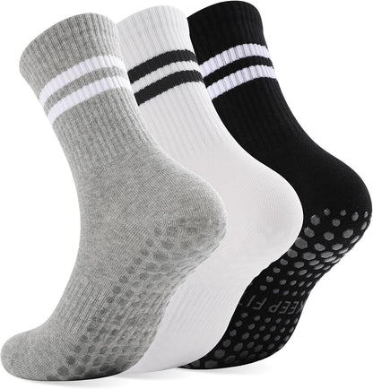 loudashuaiqi Grip Pilates Socks Non Slip Athletic Yoga Socks with Grips for Women Grippy socks for Hospital Workout Barre