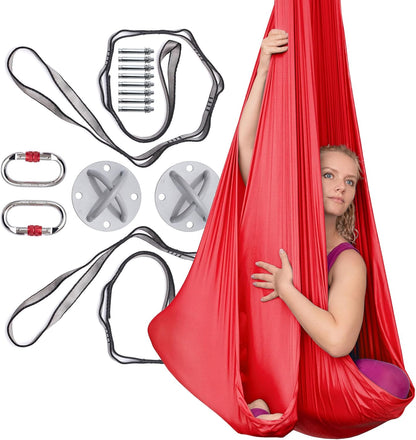AyuHome Aerial Silks Kit for Home - Premium Yoga Swing for Kids and Adults with 660 lbs Capacity - Versatile Aerial Yoga Hammock for Gymnastics Training