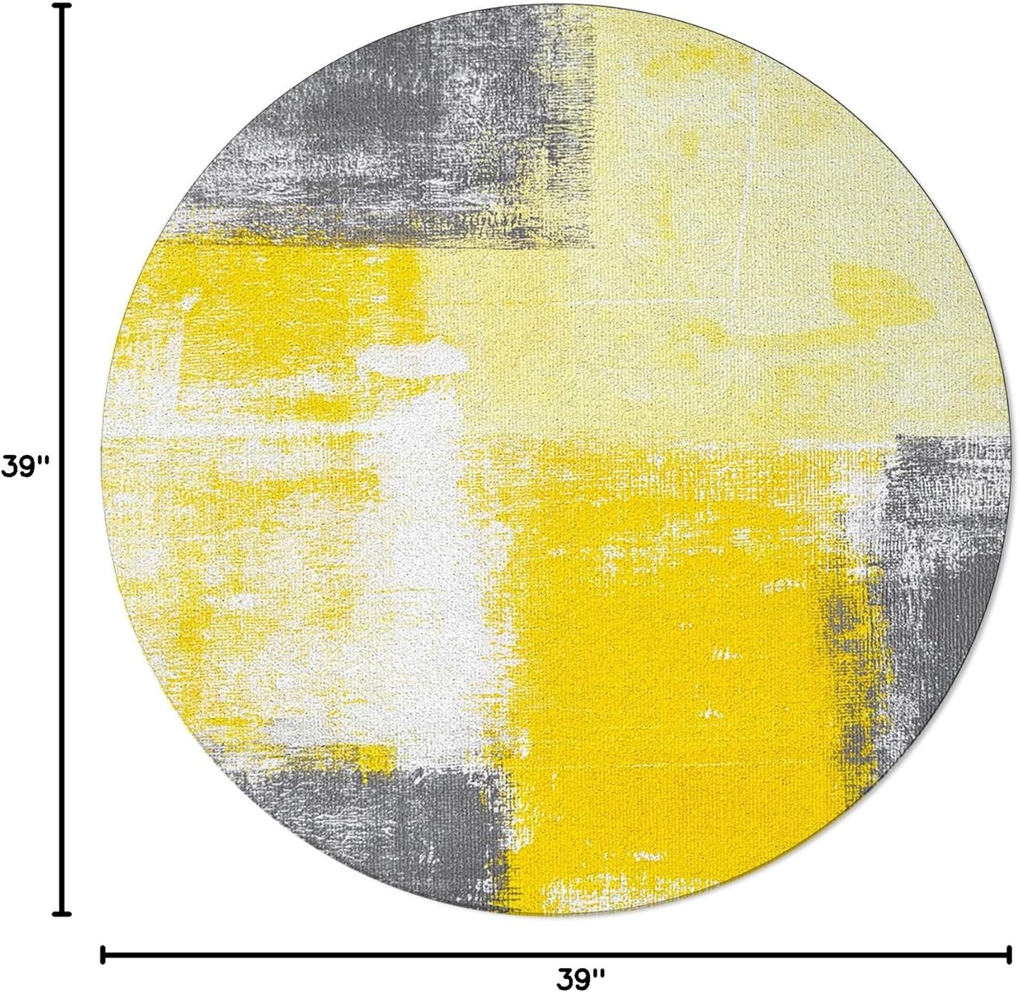 Orange Round Area Rug for Living Room 6 ft Abstract Modern Contemporary Rug Carpet Floor Mat Yoga Mat for Boys Girls Playroom Home Decor 6 ft