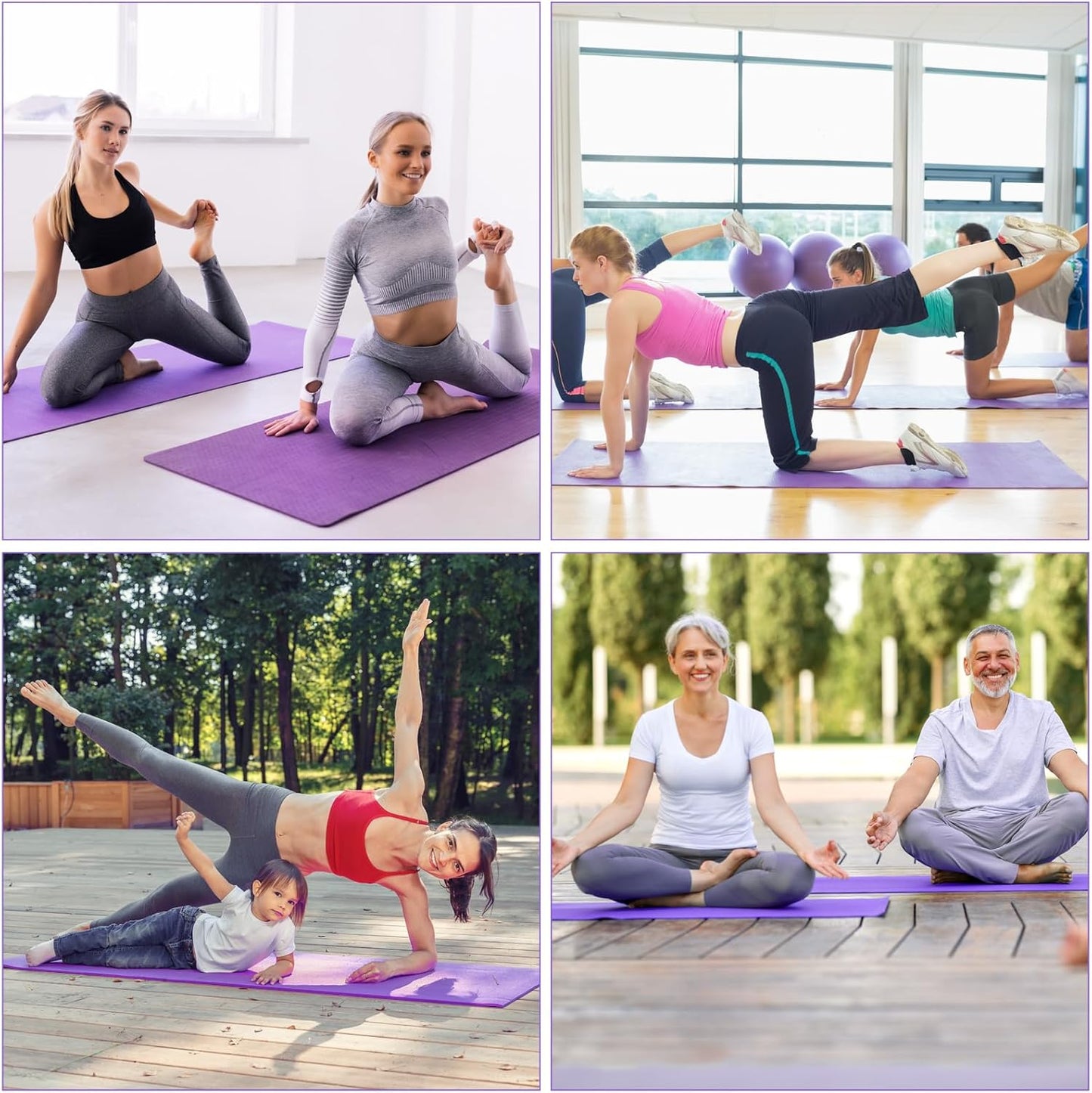 3 mm Thick Yoga Mat Bulk, Non Slip Exercise Workout Fitness Pad for Women Men, Gym Home Yoga Pilates, Easy to Clean, Sturdy PVC
