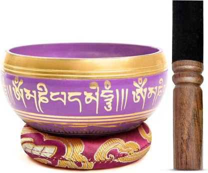 Tibetan Singing Bowl Set Brass - Master Healing Grade - Authentic Handcrafted Sound Bowl by Himalayan Bazaar