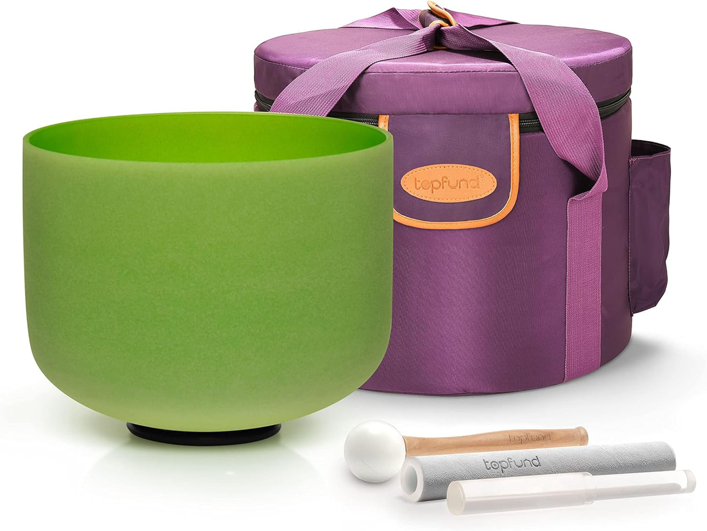 TOPFUND Pink Purple F Note Crystal Singing Bowl Heart Chakra 8 inch with Suede Mallet