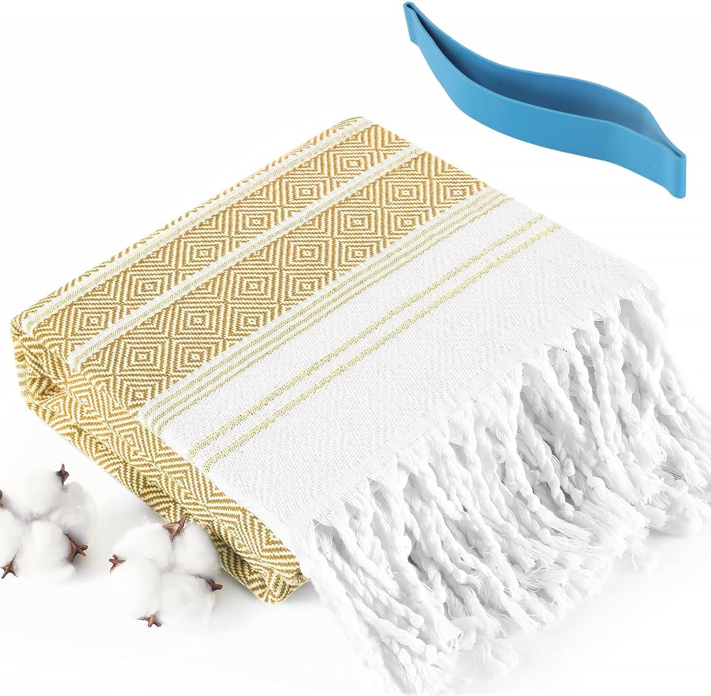 Genovega Oversized Turkish Beach Towels 74"x38" Thin Quick Dry Sand Free Pool Swim Bathing Towel Extra Large Blanket Adult Travel Essentials Cruise Accessories Must Haves Summer Light Blue Stuff
