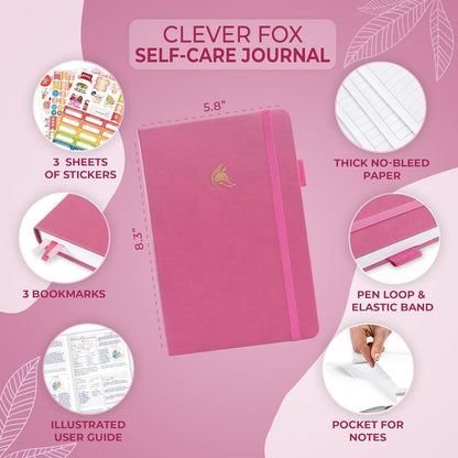 Clever Fox Self-Care Journal – Daily Reflection Notebook – Mental Health & Personal Development Planner, Meditation & Mood Log, A5 (Turquoise)