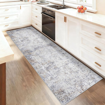 XLUEZ 8x10 Area Rugs for Living Room, Washable Modern Abstract Large Area Rug Neutral Soft Non Slip Kids Rug Stain Resistant Indoor Carpet for Bedroom Nursery Dining Children's Room(Blue, 8'x10')