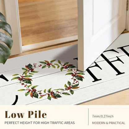 Coffee Kitchen Rug, 20"x47" Soft Velvet Kitchen Runner, Laundry Room Rugs Thickened TPR Bottom Floor Mat, Friendly for Kids & Pets, Multi-Use for Yoga Office, Coffee Station Rug Decor