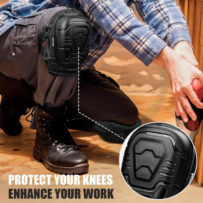 TICONN Gel Knee Pads for Work, Professional Heavy Duty Work Knee Pads for Men with Soft Foam and Gel Cushion for Men Construction, Garden, Flooring (Black/Grey)