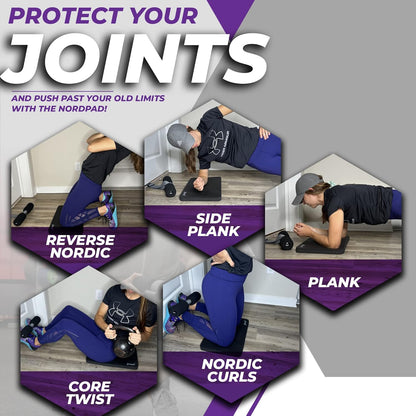 Nordstick Nordic Curl Knee Pad - Premium Soft Feel and Extra Thick 1.2" (30.5mm) - Pad Provides Cushion for Knees and Elbows - Durable & Portable Exercise Mat For Many Workouts And Everyday Tasks