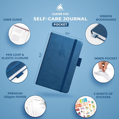 Clever Fox Self-Care Journal – Daily Reflection Notebook – Mental Health & Personal Development Planner, Meditation & Mood Log, A5 (Turquoise)