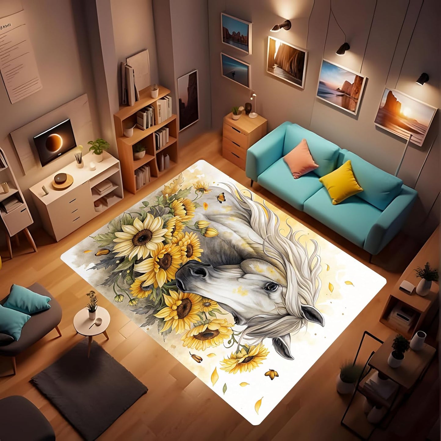 Butterfly Carpet Area Rug - Lovely Butterflies Printed Carpets for Kids Butterfly Theme Living Room Indoor Bedroom Decor Soft Polyester Yoga Mat 2'x3'